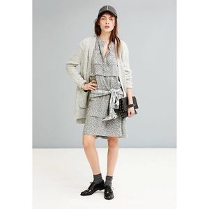 NWT Madewell Gray Shirt Dress Floral Willowleaf