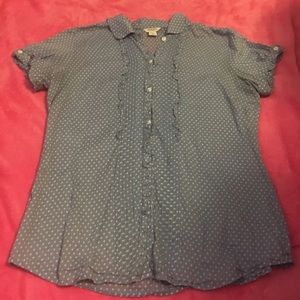 Blue poka-dot blouse from American Eagle