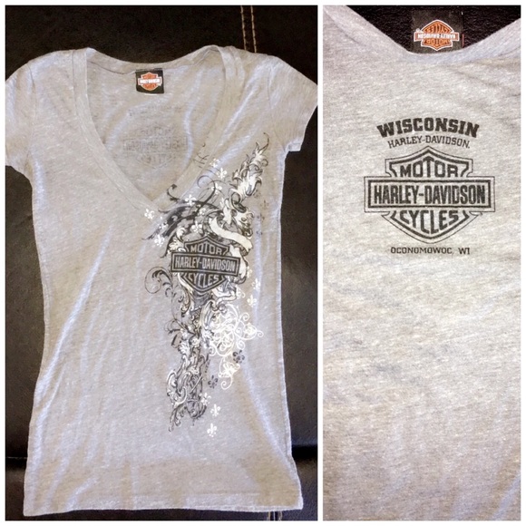 Harley Davidson small v neck