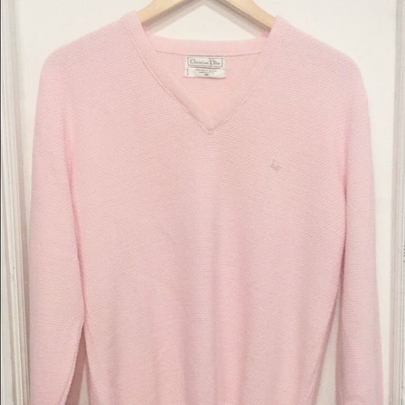 Pink v neck Dior sweater