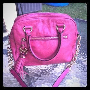 Michael Kors Knox Charm Bag Satchel Raspberry