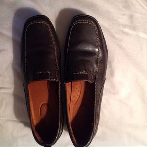 Brown slip-on loafer