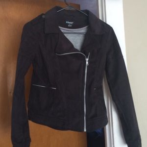 Girls Tractor jacket with offset zipper