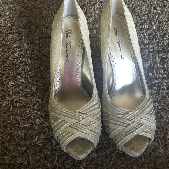 Lulu Townsend Gold Glitter Shoes