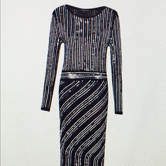 French Connection Diana Swirl Sequin midi dress