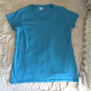 V neck tee shirt. Heavy cotton