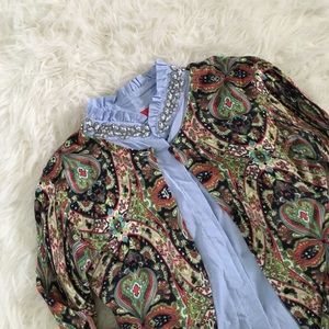 (LOFT) multi-colored long sleeve cardigan sweater