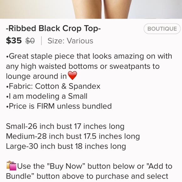 Black Ribbed Crop Top - Picture 4 of 4