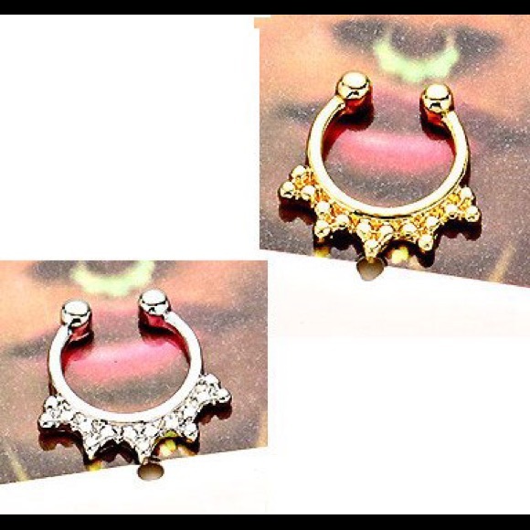 2 for 1 TRIBAL CLIP ON SEPTUM RING FAUX NOSE RING - Picture 2 of 3