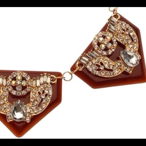 Tortoise Rhinestone Necklace - Picture 2 of 2