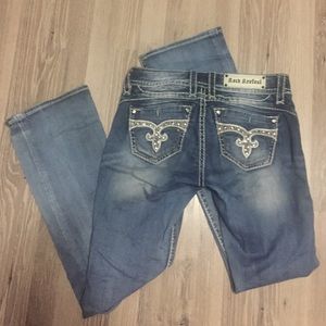 Light wash boot rock revival jeans