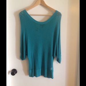 Off the shoulder teal sweater, Large