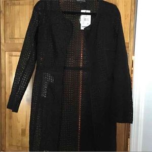 Black long overcoat
