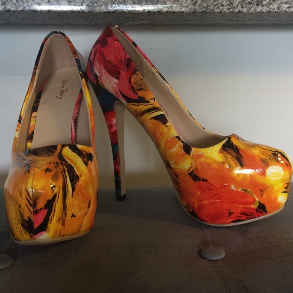 Show story vibrant platform heels