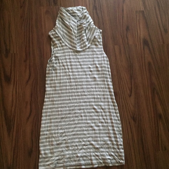 Express white and gray striped dress. Size large.