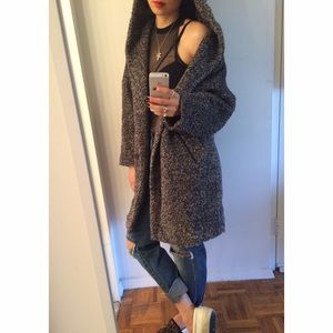 Furry wrap coat