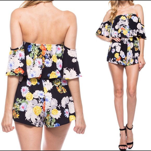 Simply Lua Fiona Floral Romper - Picture 2 of 3