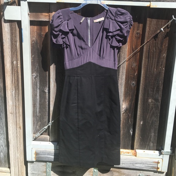 Rebecca Taylor black and purple dress
