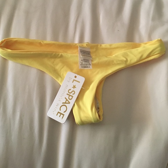 Yellow bitsy cut bikini bottoms