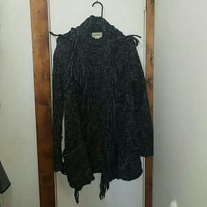 Black and Grey Cardigan Sweater