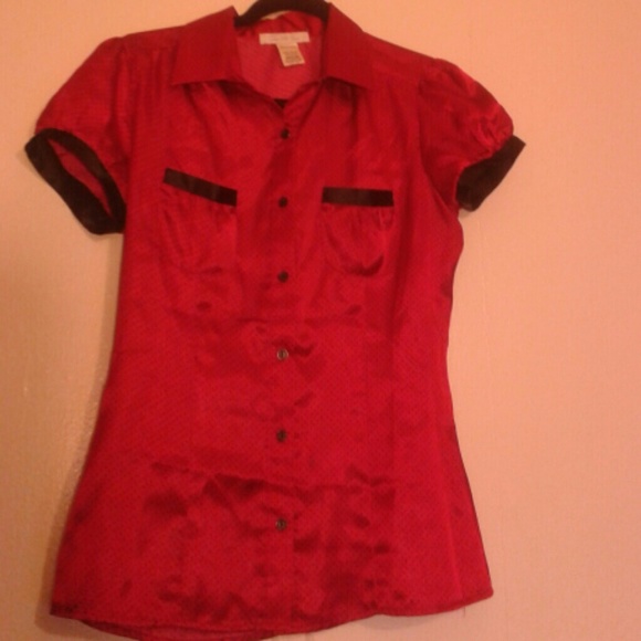 Charlotte Russe Tops - Holiday Charlotte Russe Red & black polka dot top