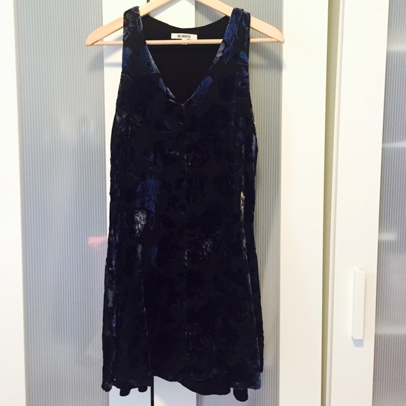 Velvet Floral Print Dress