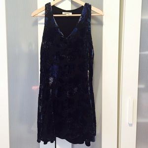 Velvet Floral Print Dress