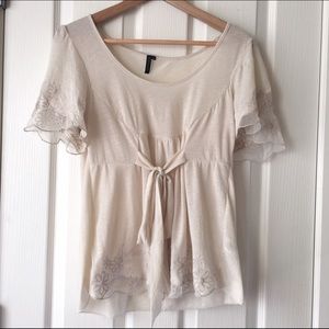 Cream TopShop Blouse