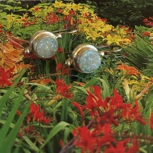 SardaSterlingSilver IridescentWhiteDruze Earrings