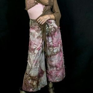 Xcvi wide leg cotton pants artfully enhanced sz S