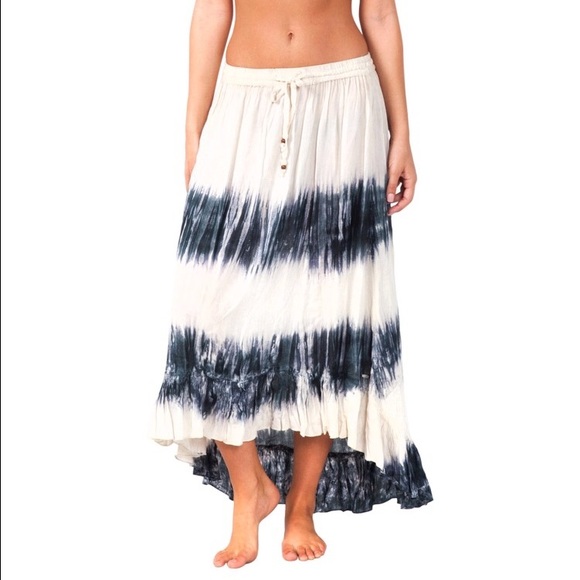 Rip Curl Hi-Lo "Tour" Bohemian Tie-Dye Skirt L - Picture 3 of 4