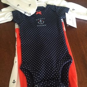 Carter's 4 Piece Layette Set (Anchors) - Newborn