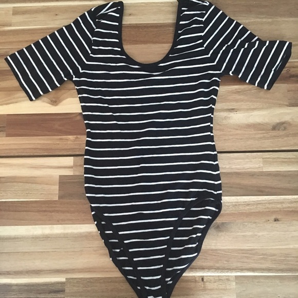 Black & White striped body suit 🐼