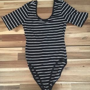 Black & White striped body suit 🐼