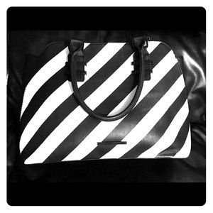 Steve Madden Black and White Striped Purse