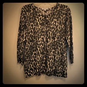 Joseph A 3/4 sleeve leopard print cardigan XL