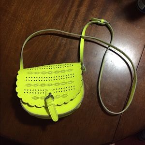 Neon green cross-body purse, American Eagle