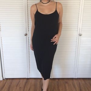 H&M Black Jersey Midi Dress