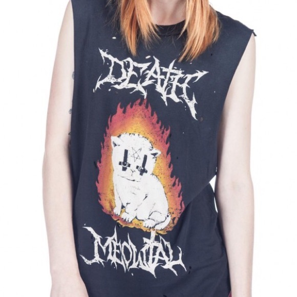 UNIF Death Meowtal Sleeveless Tee