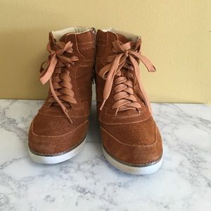 Jeffrey Campbell suede heeled sneakers