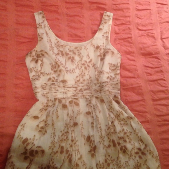 Lela Rose for Loft Beige Floral Dress