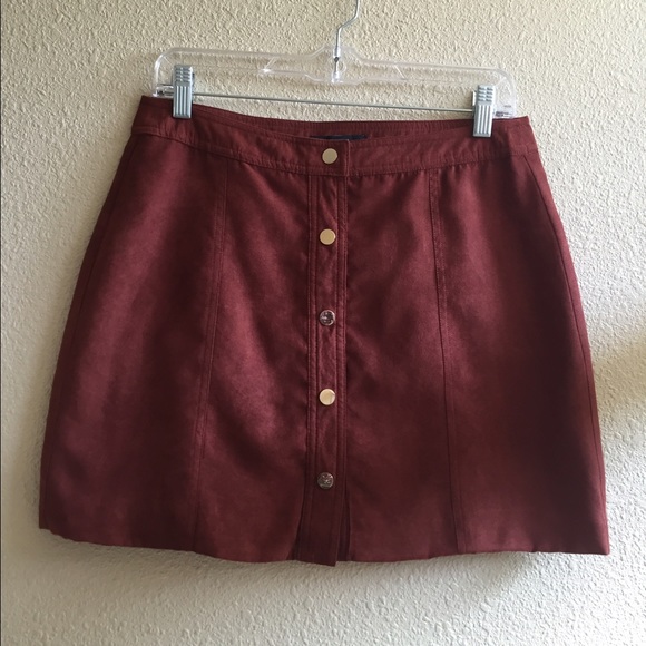 Rusty orange button down skirt