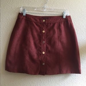 Rusty orange button down skirt