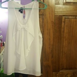 Chiffon white blouse with bow