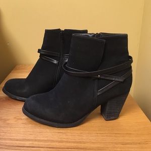 Black suede ankle boots