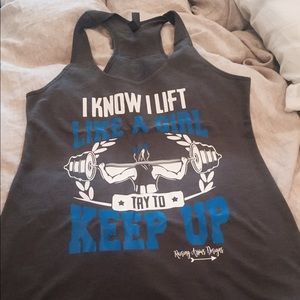 Gray workout tank (I know I lift like a girl)