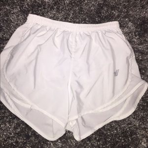 white varsity shorts