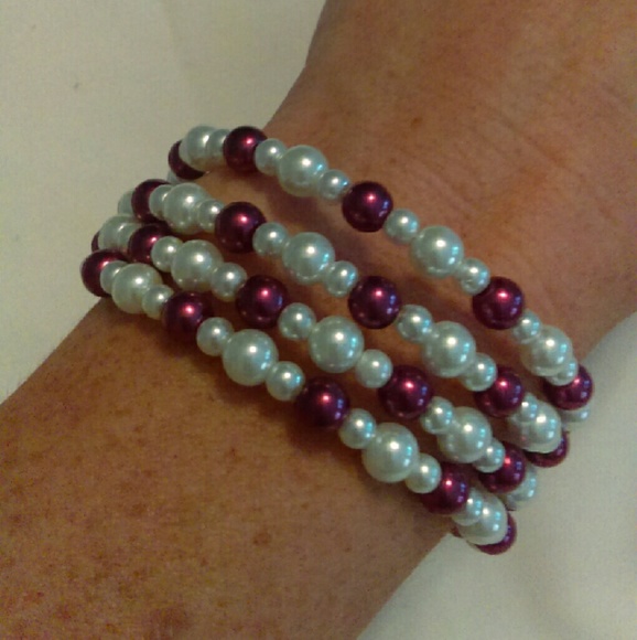 Handmade Memory Wire Bracelets- Set of Two - Picture 2 of 4