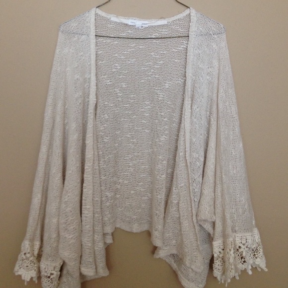 Cream Lace Knitted Cardigan