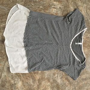 Grey and white stripped shirt